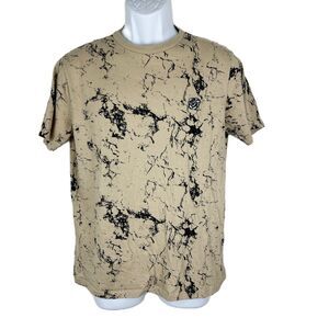 WXYZ Shirt Men Medium Brown Black Marble Rose Graphic Short Sleeve Tee